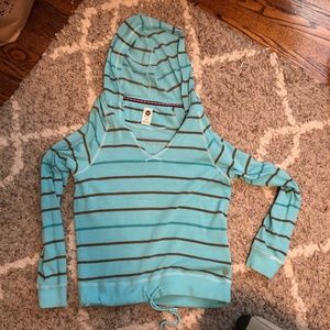 Striped Roxy pullover sweatshirt